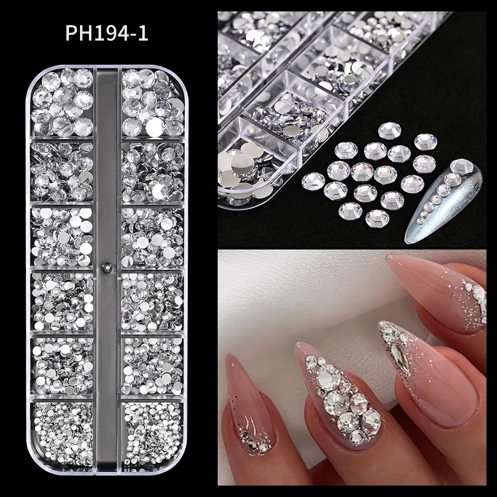 12grids 3D Silver Pearls Nail Charms - Image 2